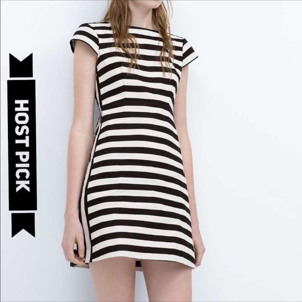 Host Pick✨Zara Trafaluc Black/White Stripe Dress